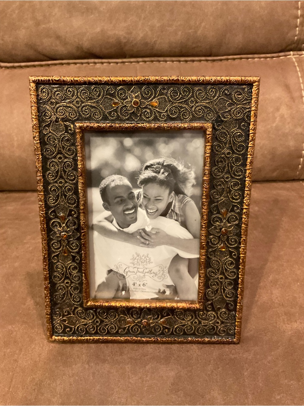 Ornate Brown Jeweled Frame 4x6